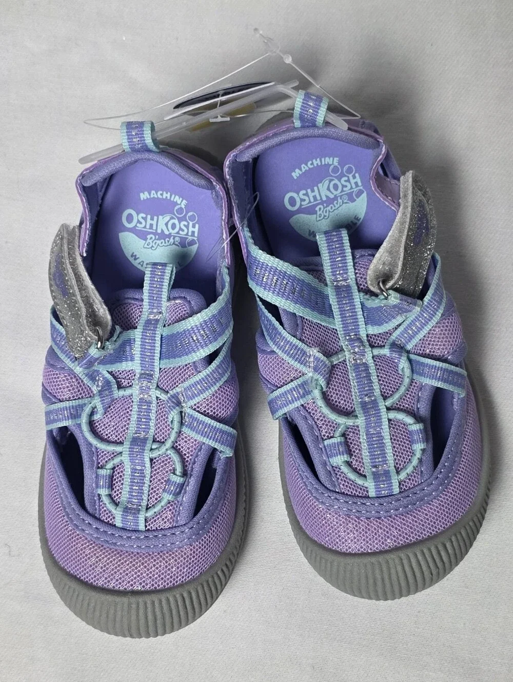 OshKosh B'gosh Washable Lilac & Aqua Kids Close Toed Sandal - Size 9